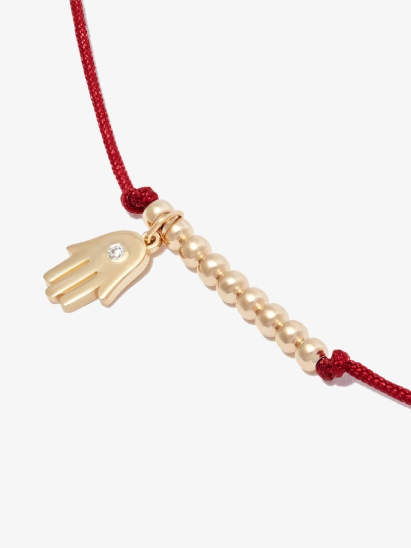 14k Yellow Gold Tiny Hamsa Diamond Bracelet