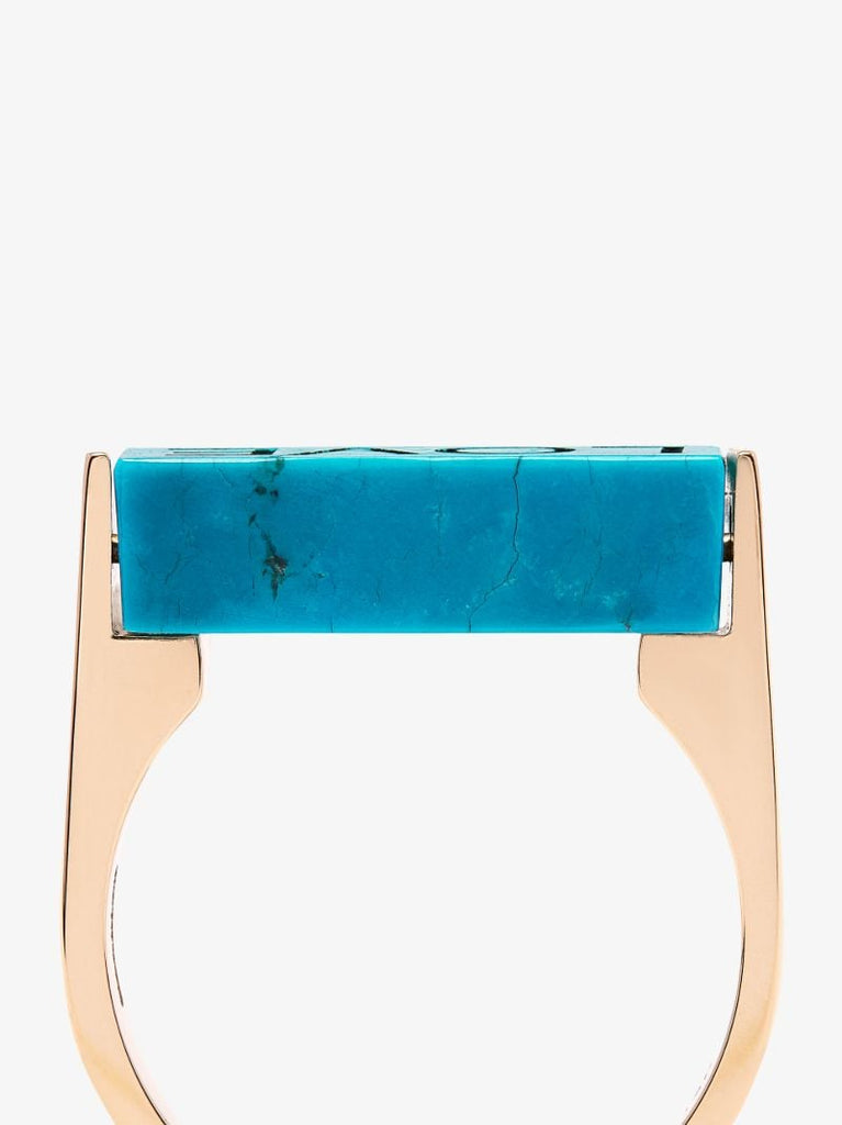 14k Yellow Gold Love Turquoise Ring