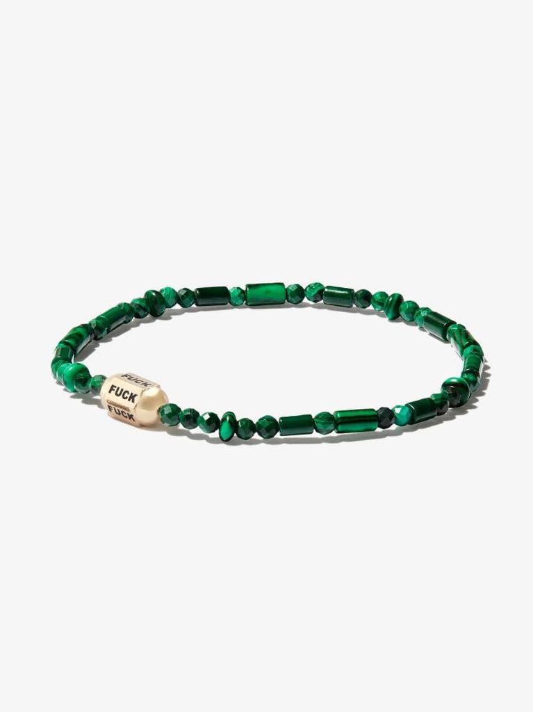 14k Yellow Gold Slogan Beaded Bracelet