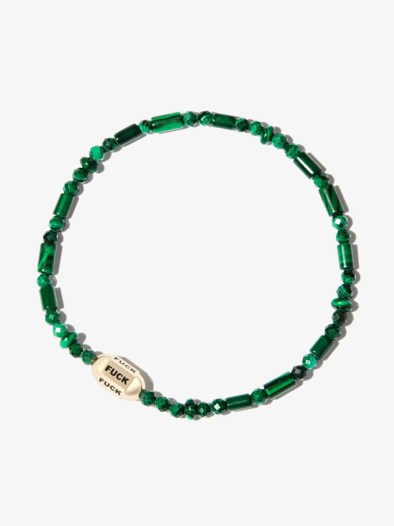 14k Yellow Gold Slogan Beaded Bracelet
