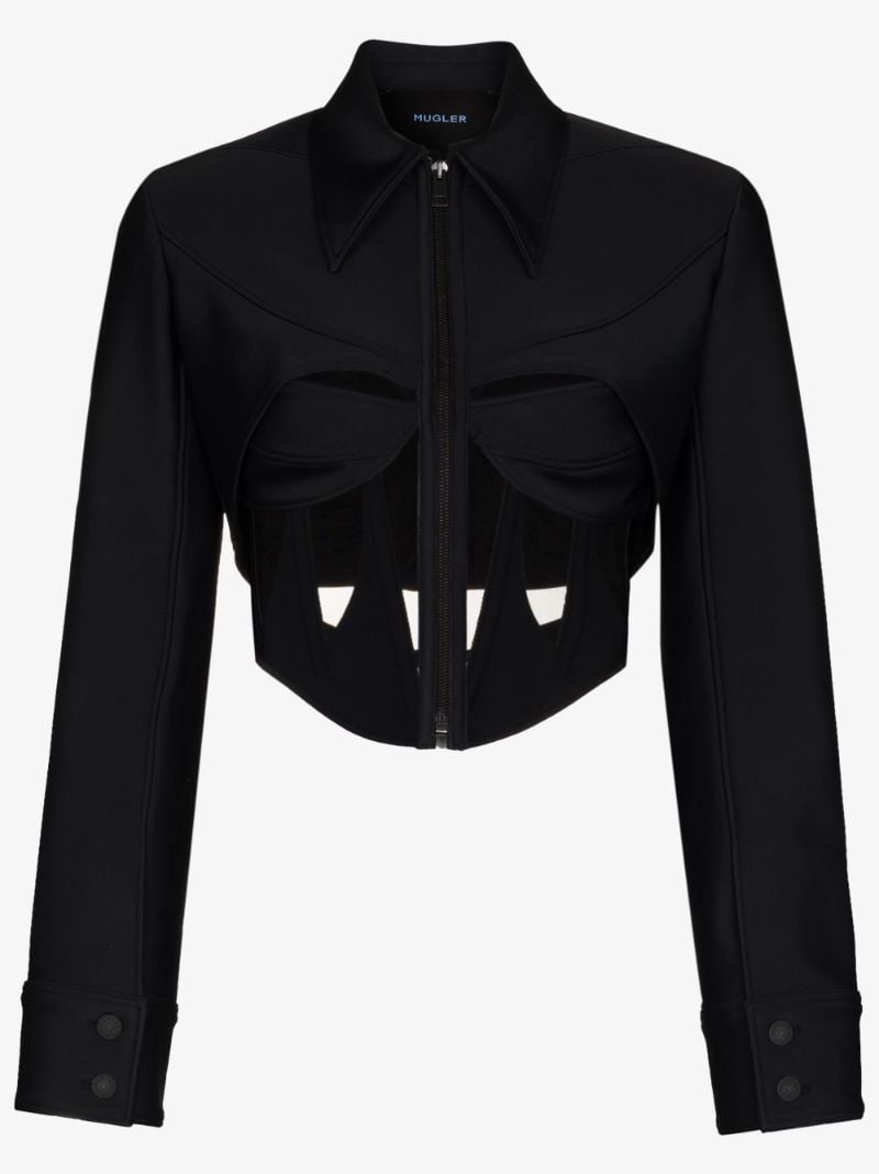 Mesh Insert Cropped Jacket