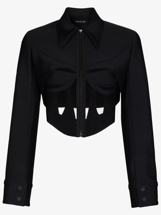 Mesh Insert Cropped Jacket