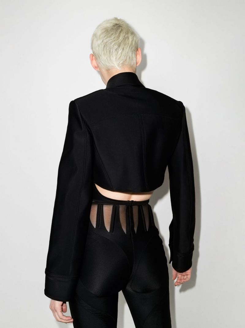 Mesh Insert Cropped Jacket