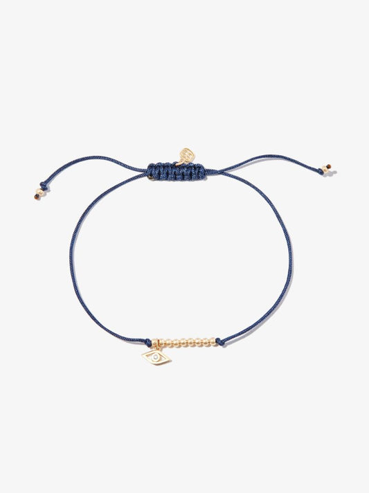 14k Yellow Gold Evil Eye Diamond Bracelet