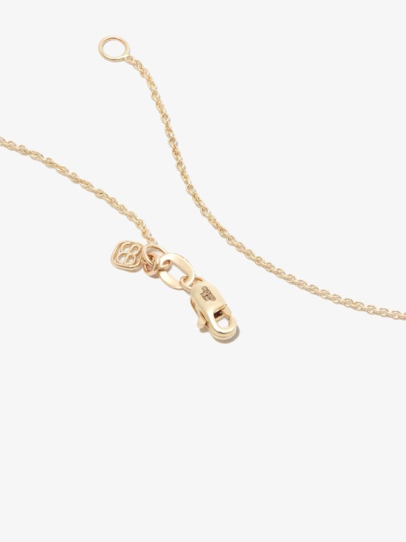 14k Yellow Gold Large Bezel Evil Eye Diamond Necklace