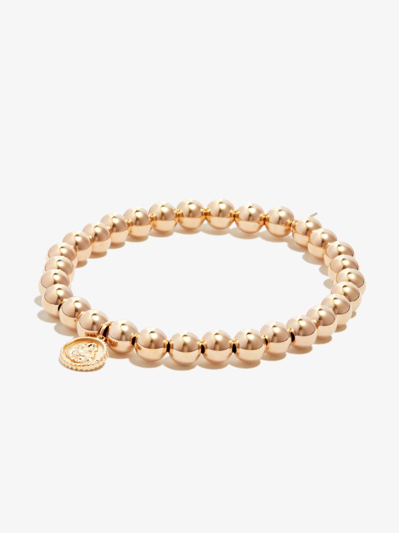 14k Yellow Gold Tiny Sitting Buddha Beaded Bracelet