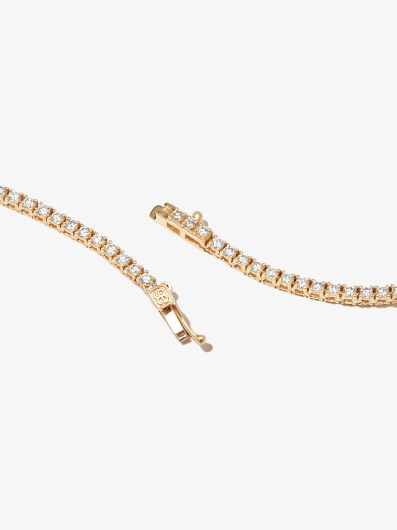 14k Yellow Gold Diamond Tennis Necklace