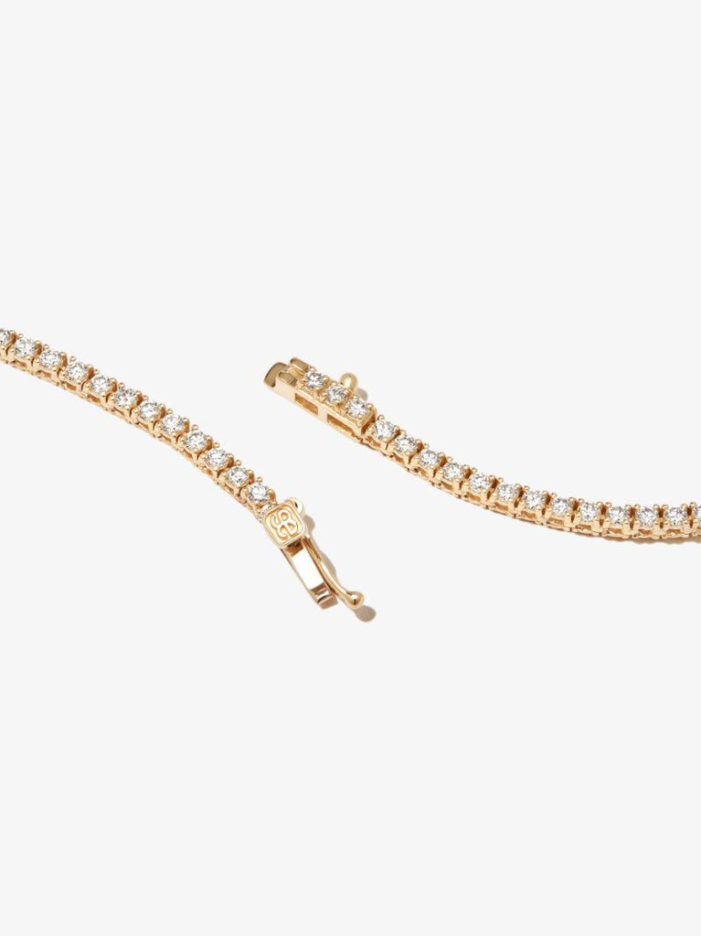 14k Yellow Gold Diamond Tennis Necklace