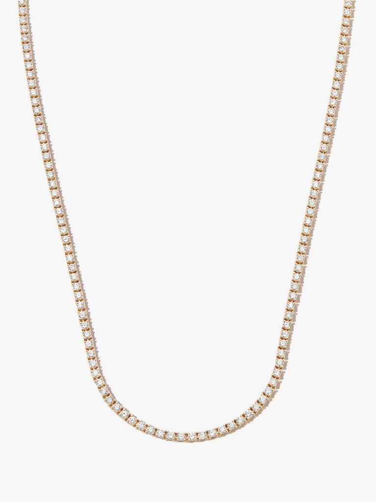 14k Yellow Gold Diamond Tennis Necklace