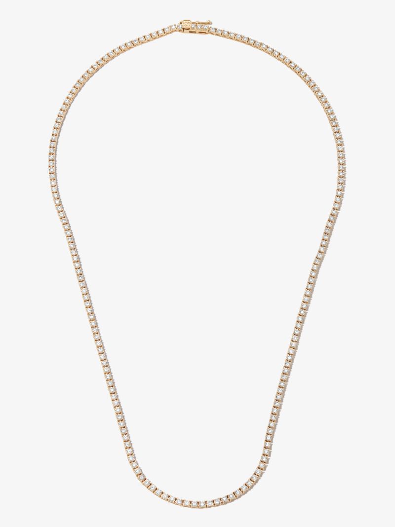 14k Yellow Gold Diamond Tennis Necklace