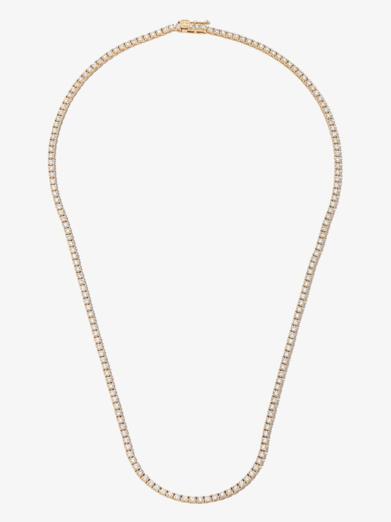 14k Yellow Gold Diamond Tennis Necklace