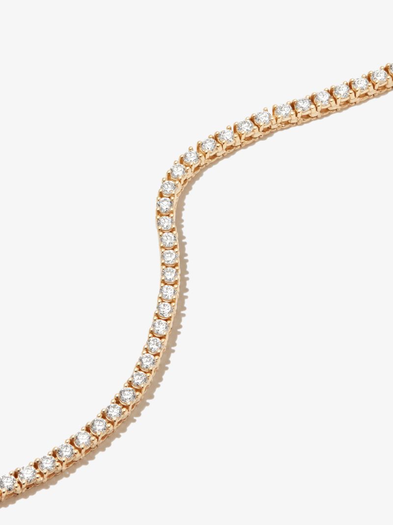 14k Yellow Gold Diamond Tennis Necklace