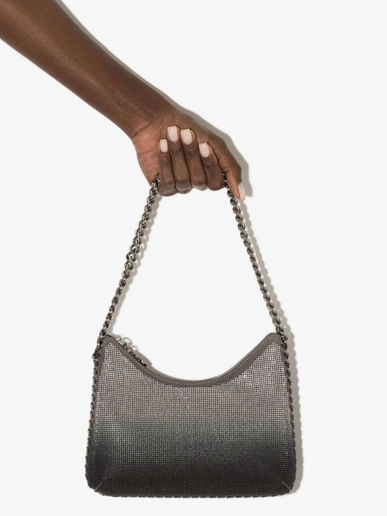 Grey Falabella Crystal Mini Shoulder Bag