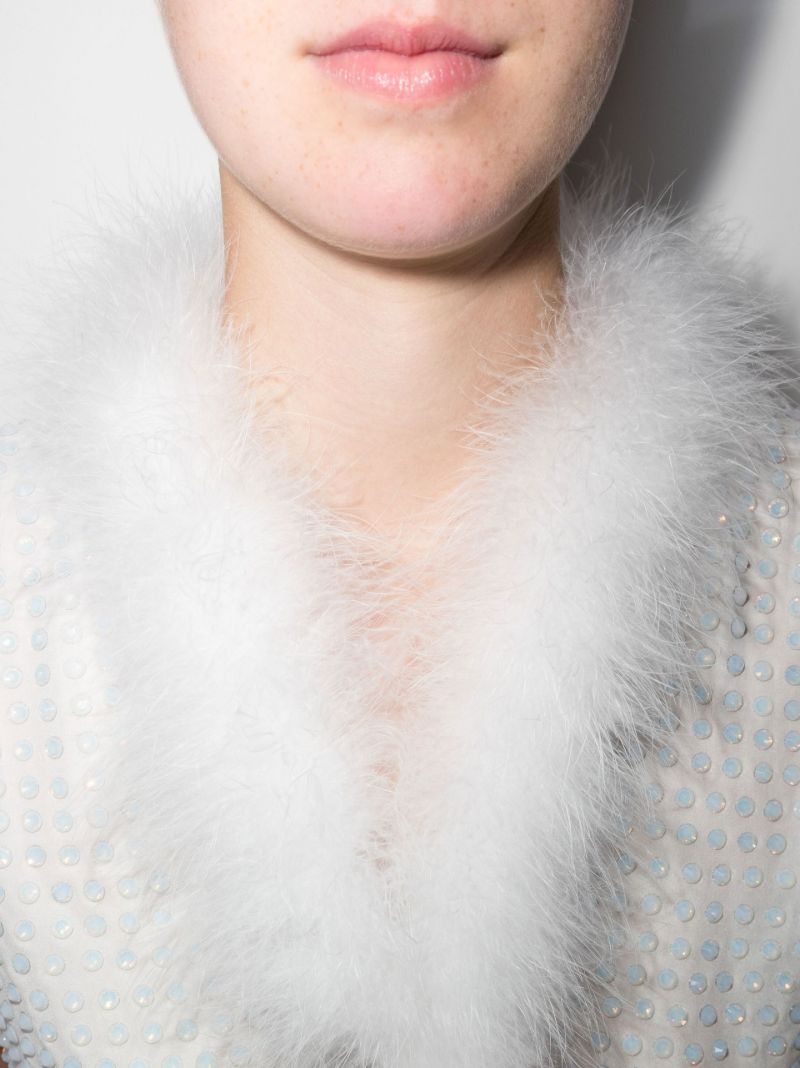 Botley Crystal Embellished Feather Trim Gilet