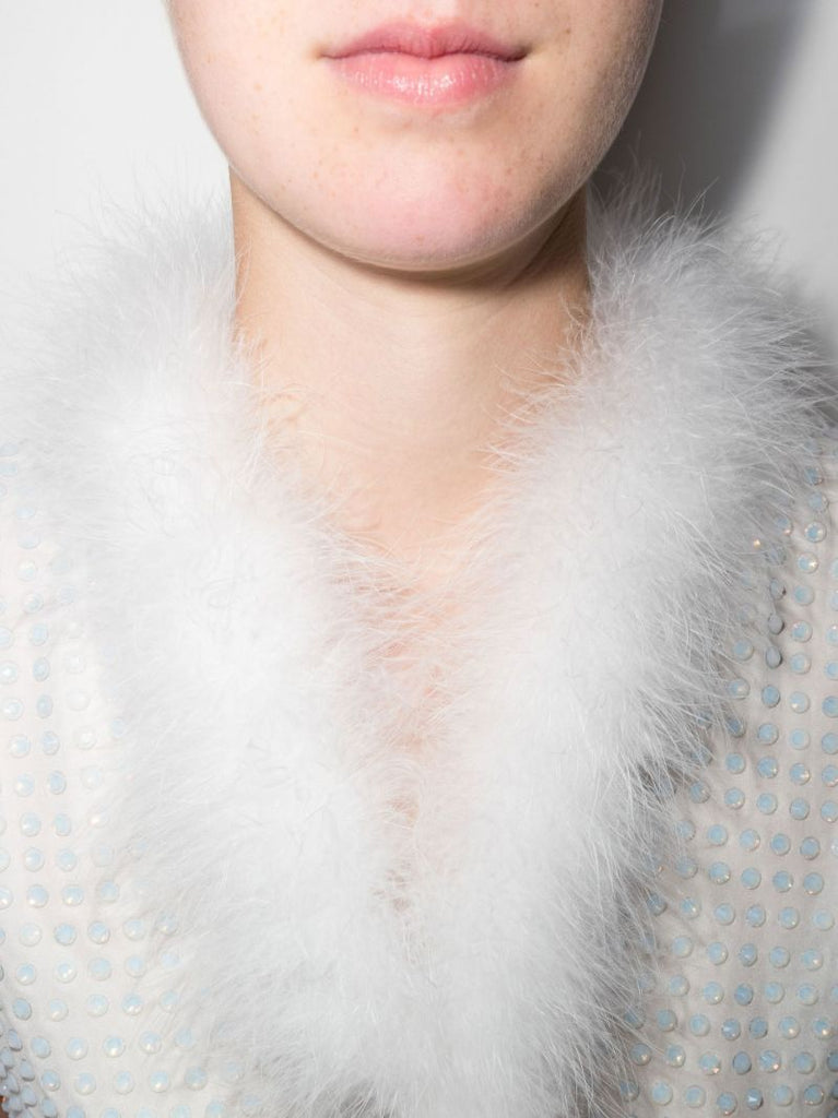 Botley Crystal Embellished Feather Trim Gilet