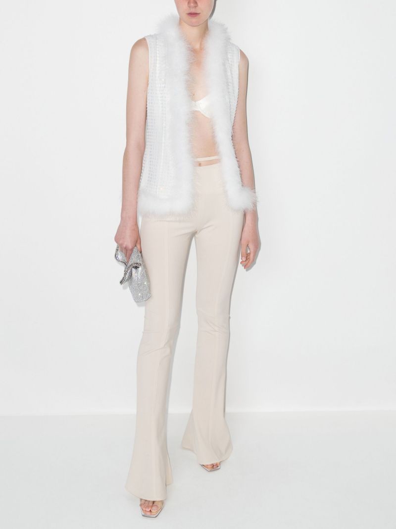 Botley Crystal Embellished Feather Trim Gilet