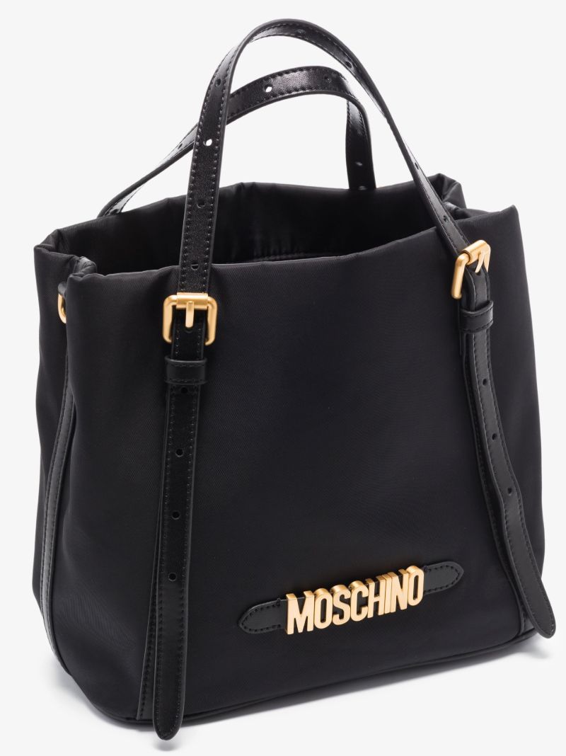 Black Logo Plaque Tote Bag