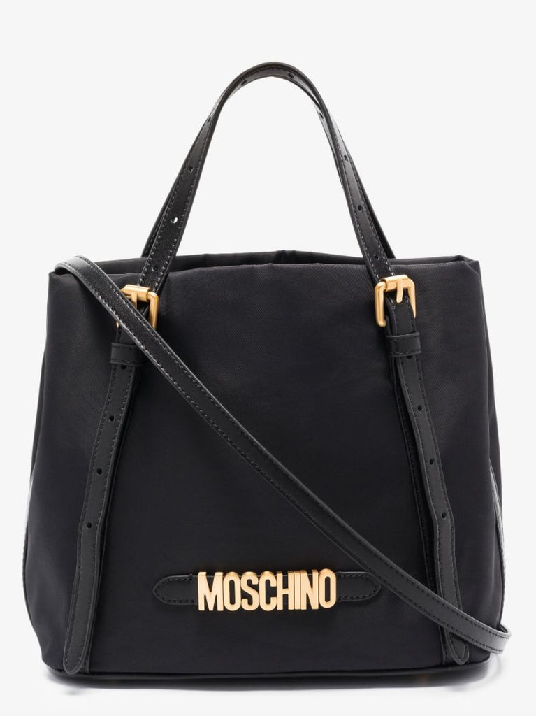 Black Logo Plaque Tote Bag