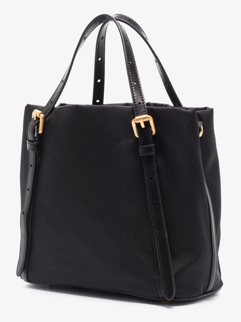 Black Logo Plaque Tote Bag
