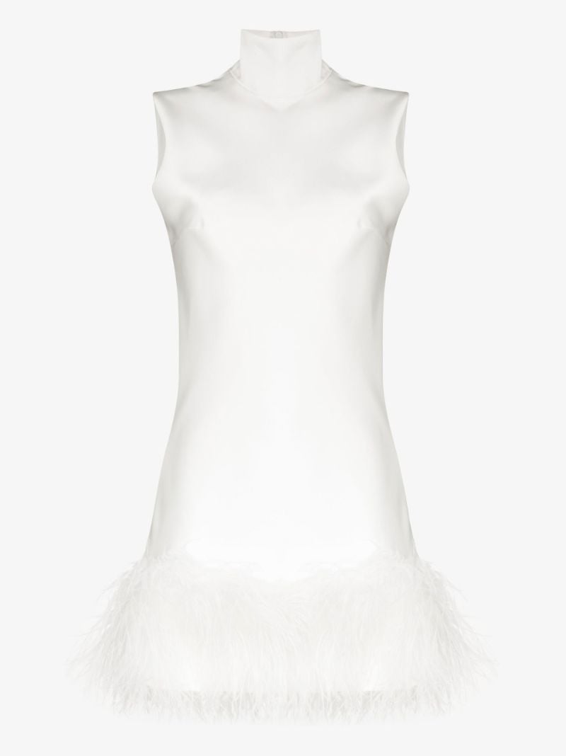 Umiko Feather Trim Mini Dress