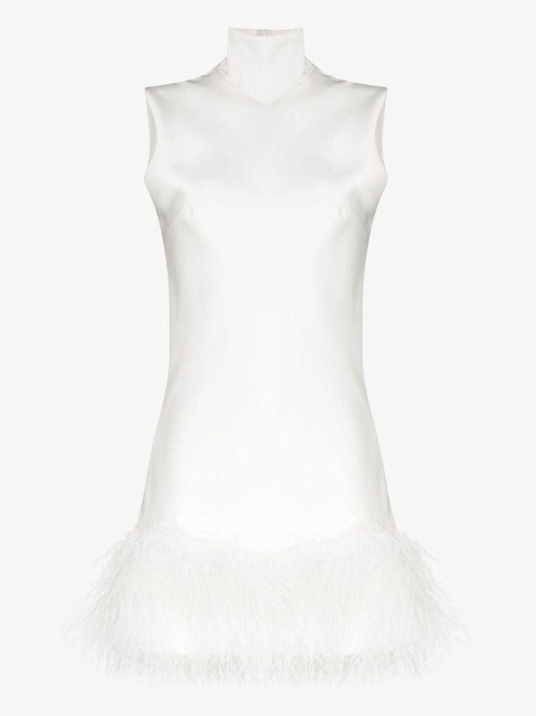 Umiko Feather Trim Mini Dress