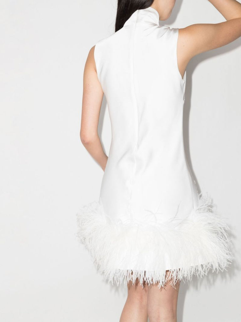 Umiko Feather Trim Mini Dress