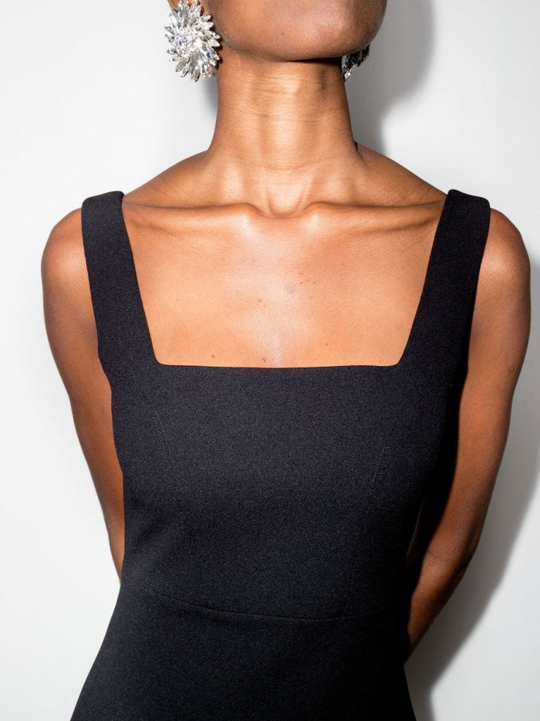 Black Ola Square Neck Maxi Dress