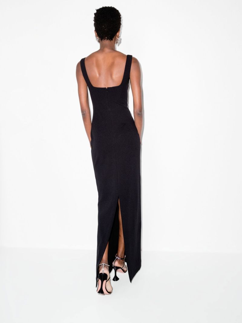 Black Ola Square Neck Maxi Dress