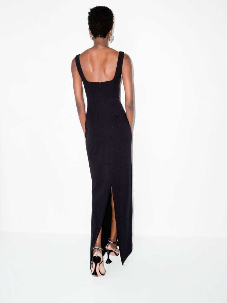 Black Ola Square Neck Maxi Dress