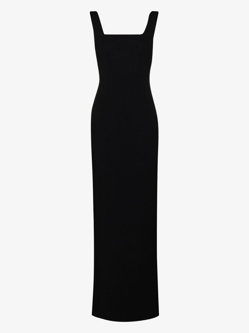 Black Ola Square Neck Maxi Dress