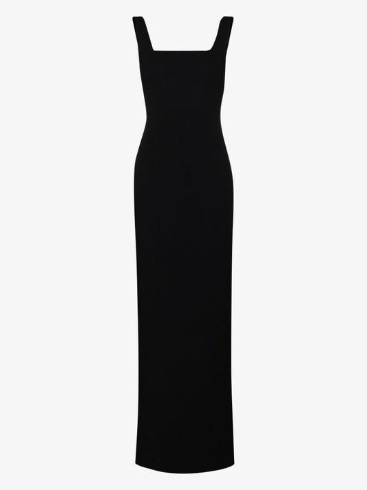 Black Ola Square Neck Maxi Dress