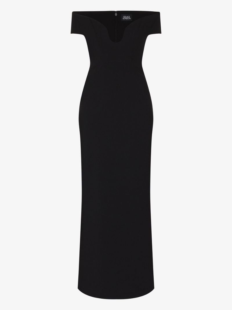Black Marlowe Off-the-shoulder Maxi Dress