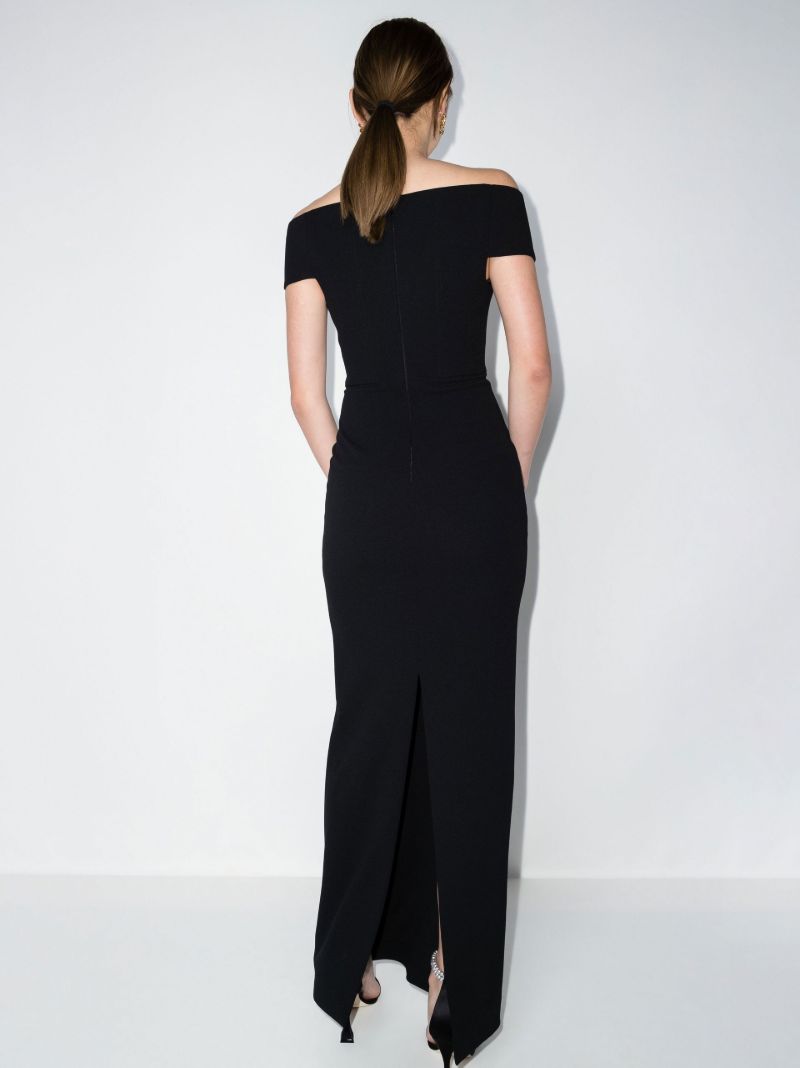 Black Marlowe Off-the-shoulder Maxi Dress
