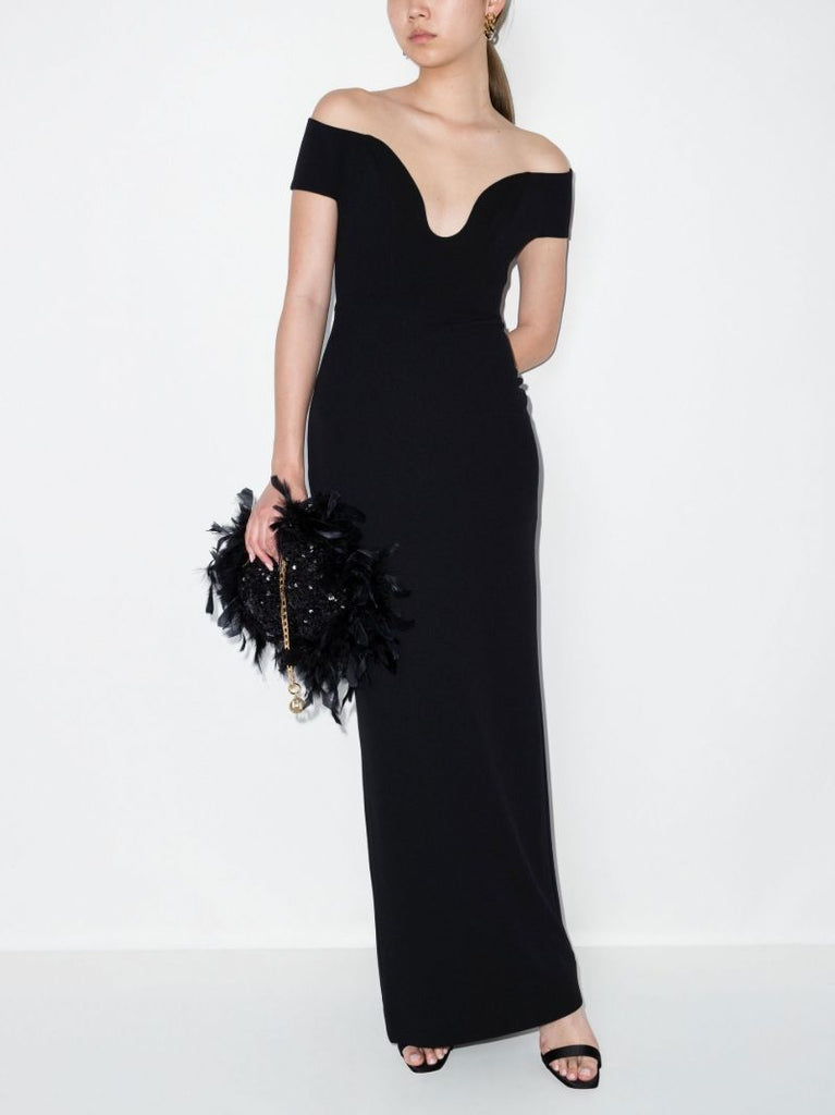 Black Marlowe Off-the-shoulder Maxi Dress