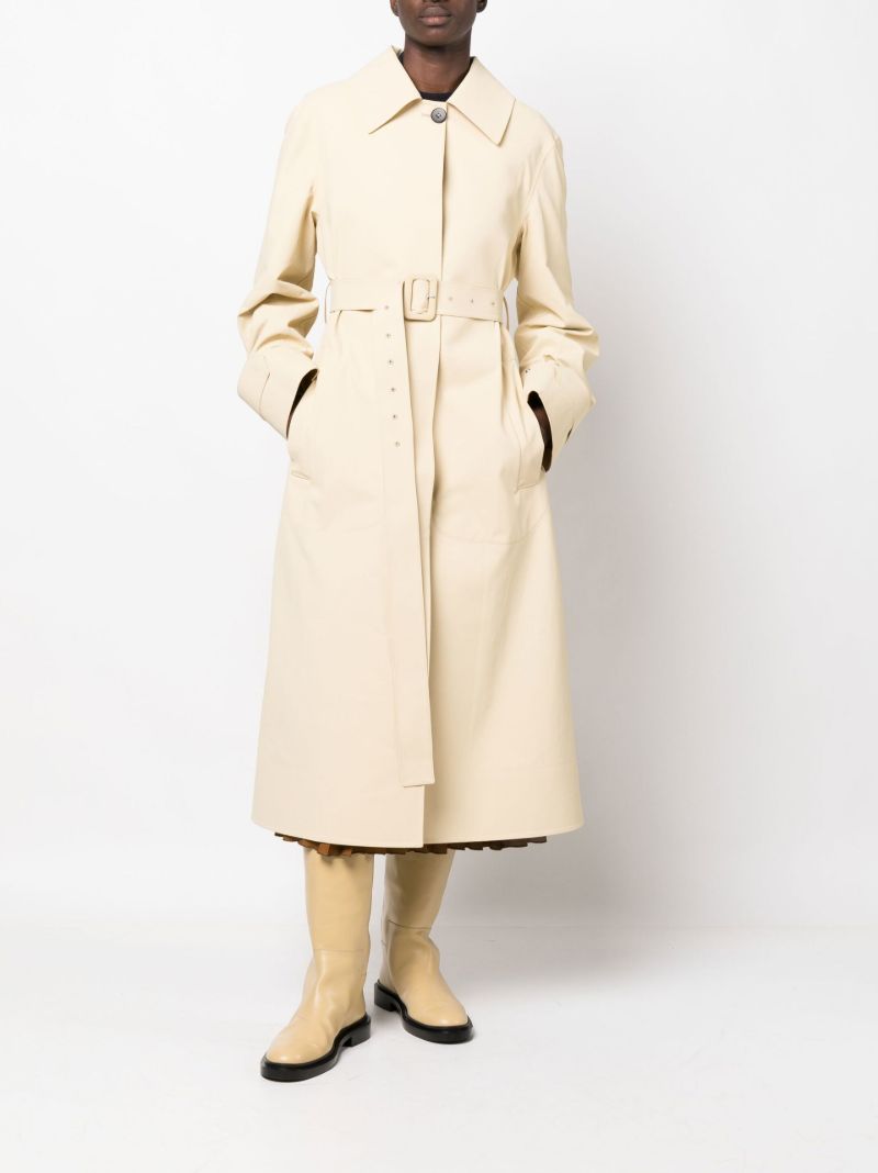 Neutral Belted Cotton Trench Coat