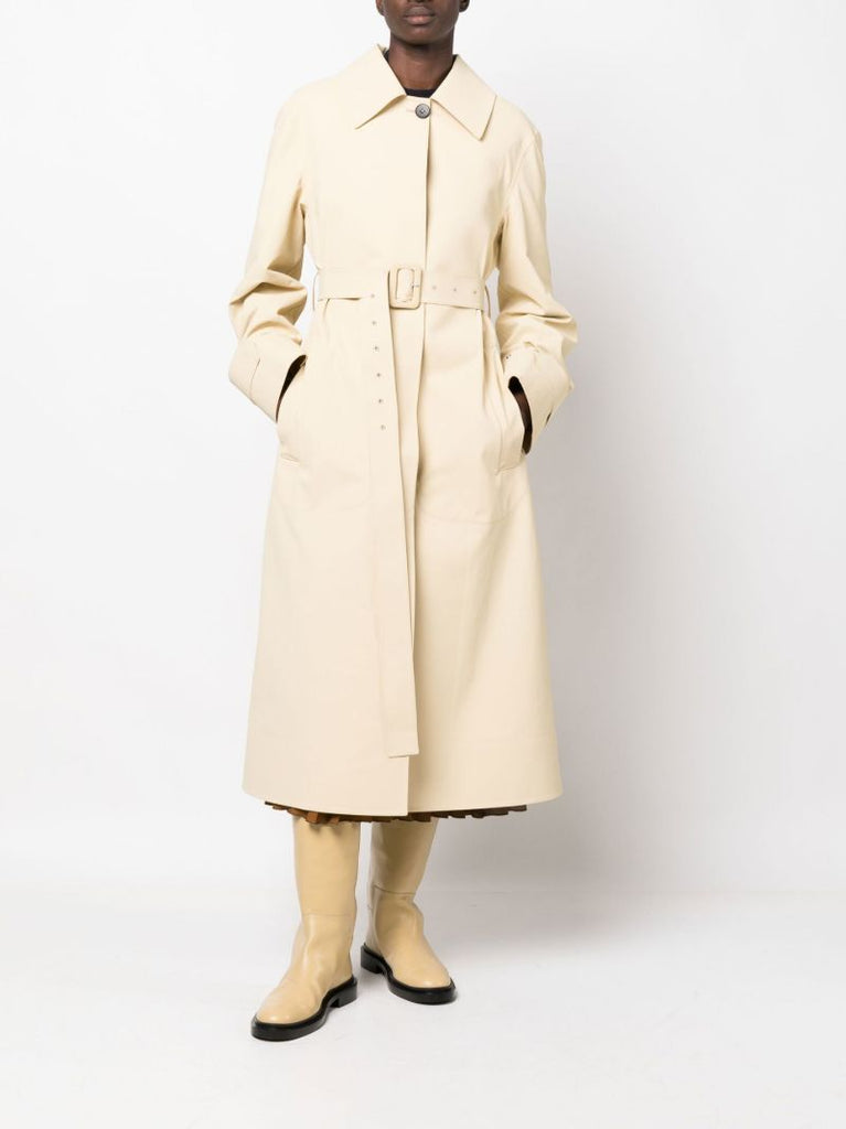 Neutral Belted Cotton Trench Coat