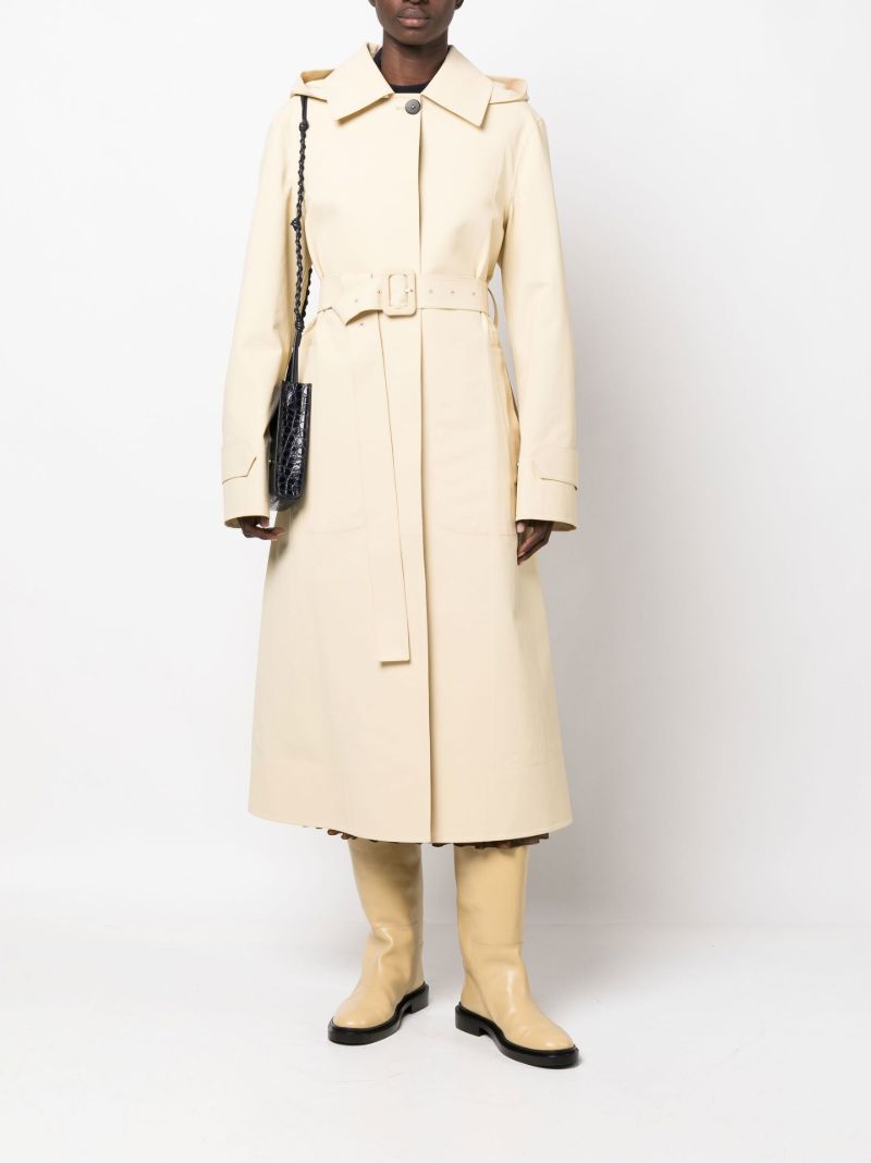 Neutral Belted Cotton Trench Coat