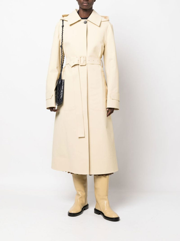 Neutral Belted Cotton Trench Coat