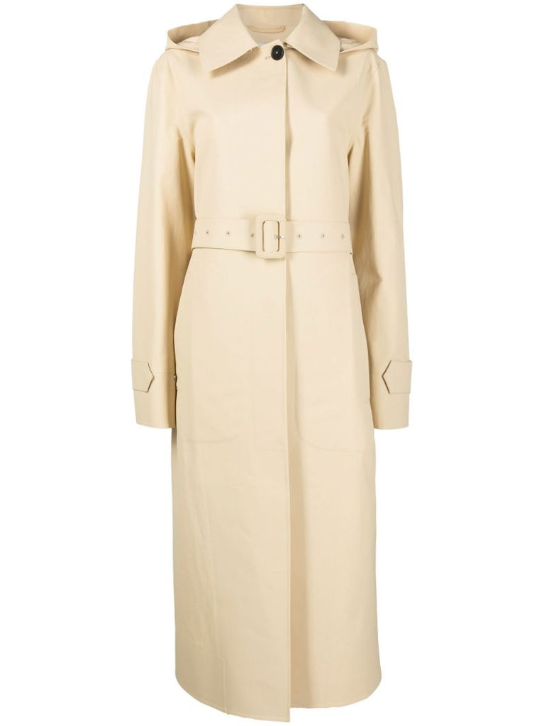Neutral Belted Cotton Trench Coat