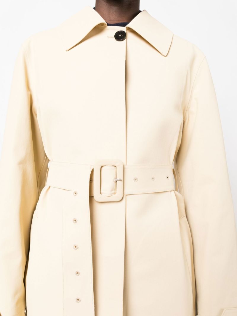 Neutral Belted Cotton Trench Coat
