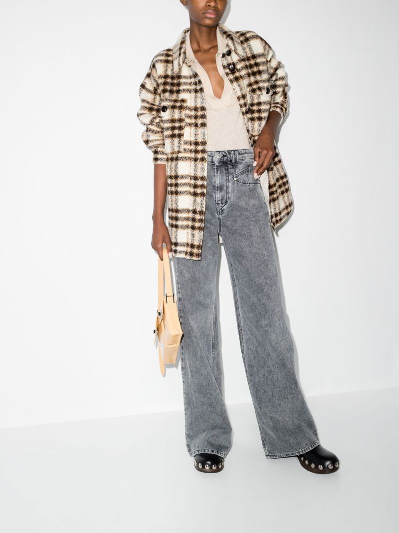 Neutral Harveli Checked Shirt Jacket