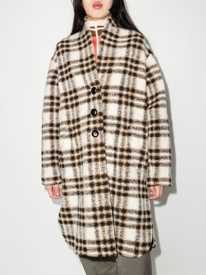 Neutral Gabriel Checked Coat