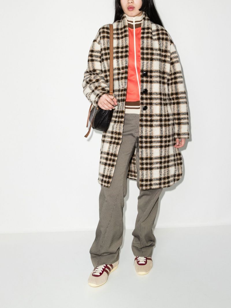 Neutral Gabriel Checked Coat