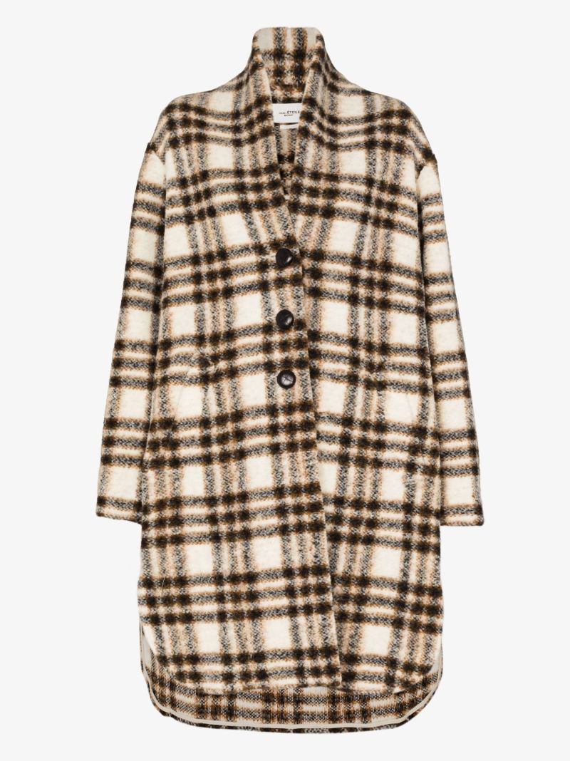 Neutral Gabriel Checked Coat