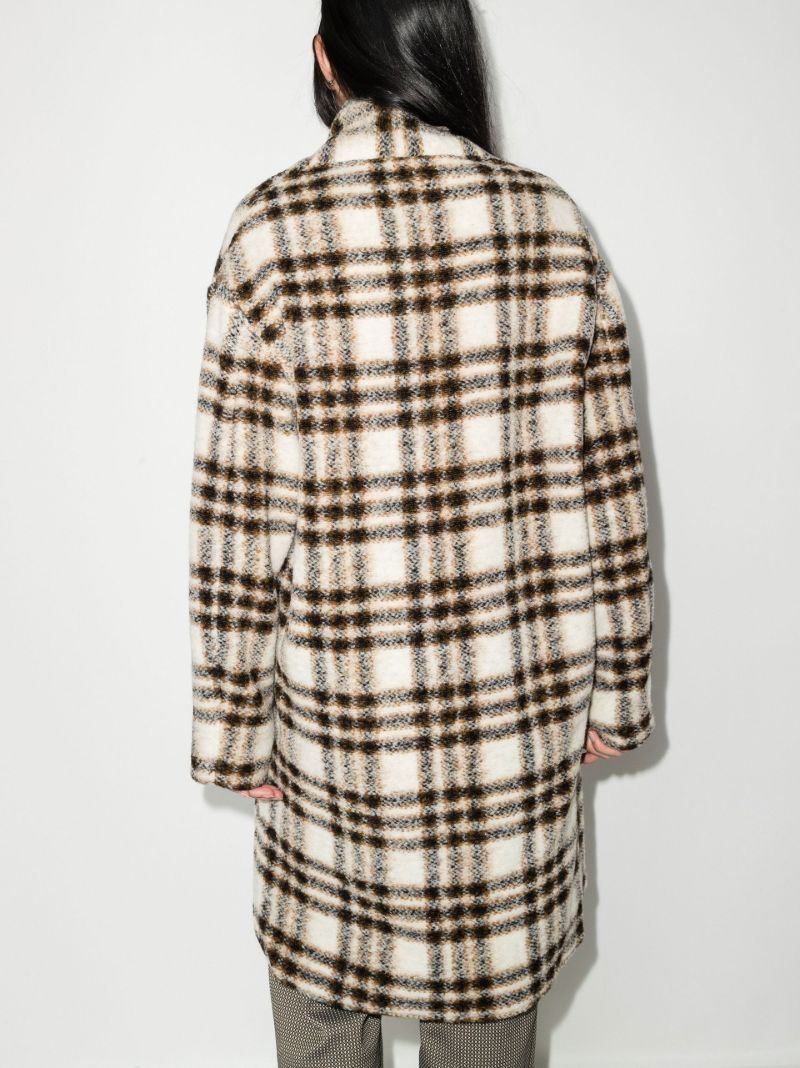 Neutral Gabriel Checked Coat