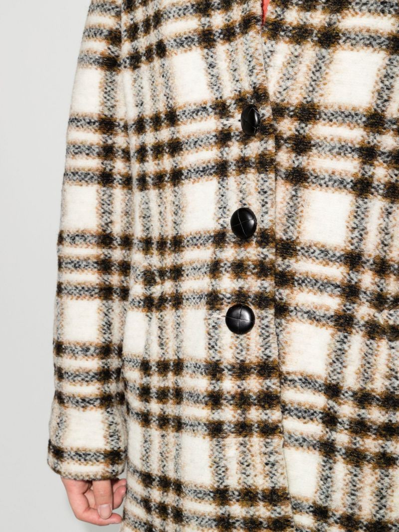 Neutral Gabriel Checked Coat