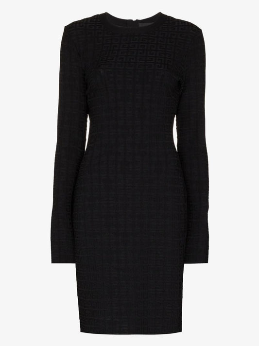 Black 4g Monogram Jacquard Mini Dress
