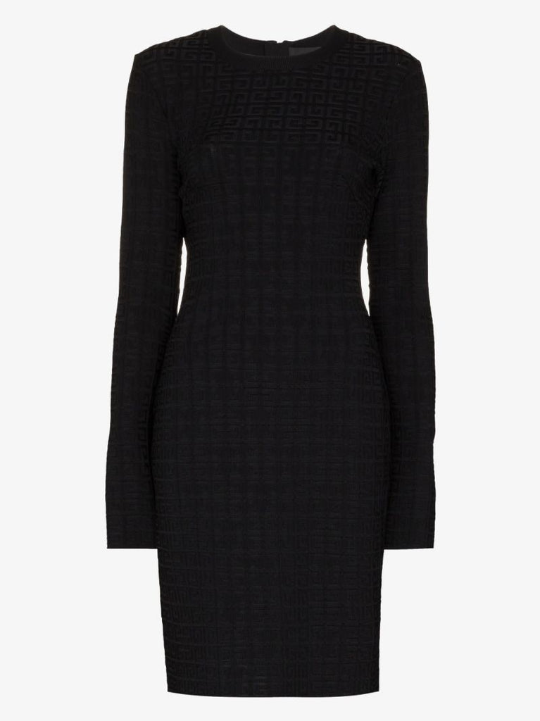 Black 4g Monogram Jacquard Mini Dress