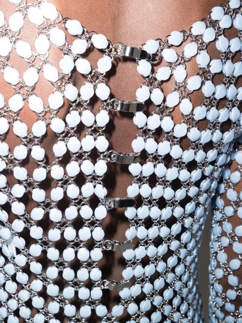 Beaded Chain Mail Mini Dress