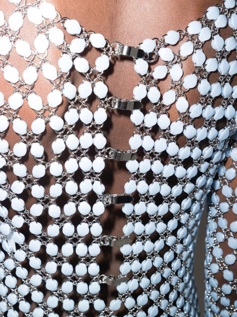 Beaded Chain Mail Mini Dress